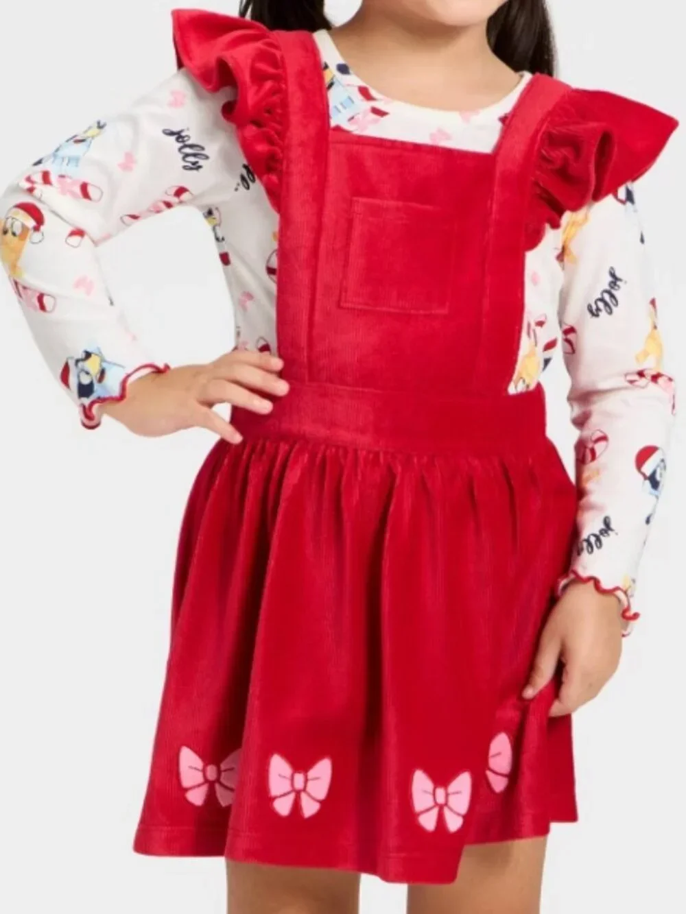 Matching Sets | Toddler Girls 2pc Bluey Christmas Long Sleeve Tshirt And Dress Set